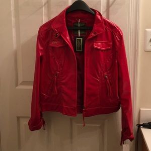 Red leather jacket